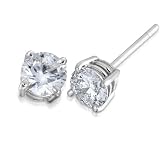 Olive N Figs Sterling Silver 5mm Round CZ Stud Earrings
