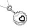 Ladies Black & White Diamond Heart Necklace in 14k White Gold (TCW .21)