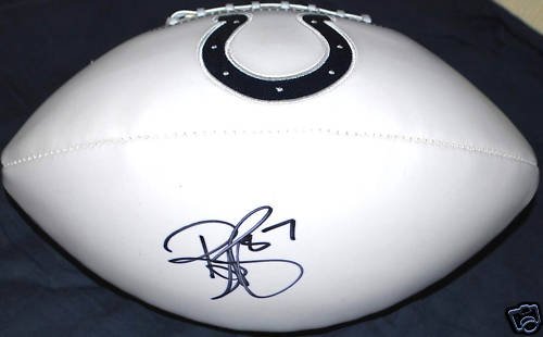 REGGIE WAYNE SIGNED AUTOGRAPHED INDIANPOLIS COLTS LOGO FOOTBALL W/ HOLOGRAM + COA