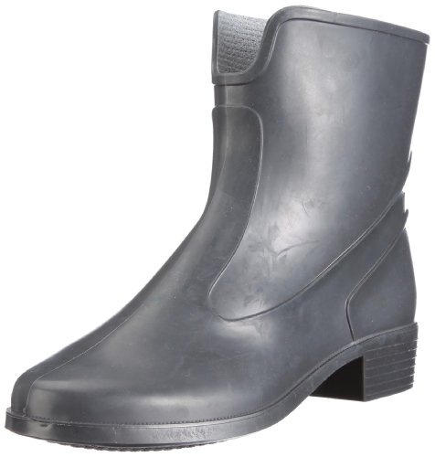 Damen-Stiefel "Michaela" 2218-0-400-39 Stiefel, PVC, mit Absatz, Profilsohle, weiter Einstieg, Gr&ouml;&szlig;e 39, Farbe: grau