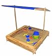 Beluga 50353  bac � sable en bois avec cuisine  120 x 120 cm