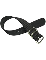 20mm Zulu 2 Ring Black Nylon Watch Strap