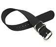 18mm Zulu 2 Ring Black Nylon Watch Strap