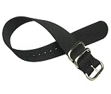 18mm Zulu 2 Ring Black Nylon Watch Strap
