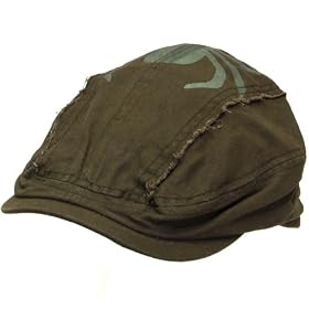New Cotton Frayed Ivy Cabbie Driver Spider Cap Hat Brown