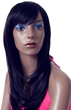 HI GIRL New Sexy Ladies Medium Long Black Straight Natural Hair Wigs / Wig Cap About 20inch/50cm #3