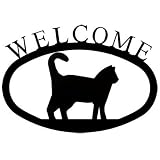 VWI WEL-6-S Cat Welcome Sign SM Powder Metal Coated