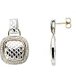 Sterling Silver and 14K Yellow Gold Diamond Earrings
