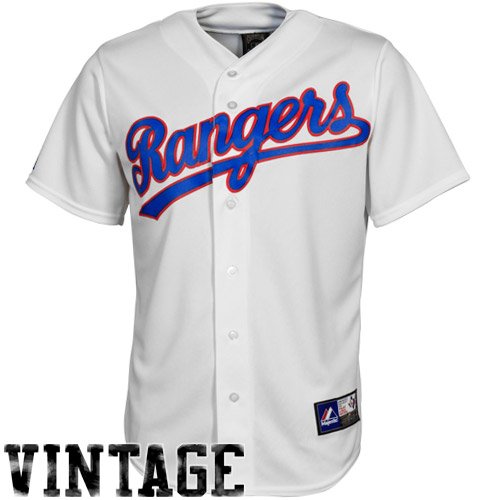 Majestic Texas Rangers Cooperstown Throwback Jersey - White (Large)