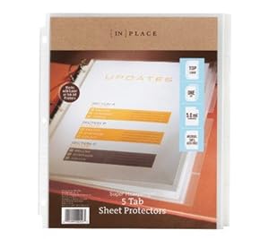 Amazon.com : [IN]PLACE - Tabbed Divider Top-Load Heavyweight Poly Sheet ...