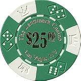 100 Landmark Casino Lucky Crown Poker Chips - $25 Green