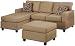 Bobkona Manhattan Reversible Microfiber 3-Piece Sectional Sofa Set, Hazelnut