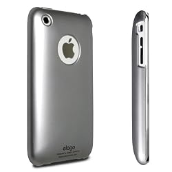 elago iPhone 3G/3GS Slim Fit Case + Smudge Free Film - Silver (Made in Korea)