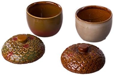 Autumn Acorn Ceramic Jar with Lid - Variety 2 Pack