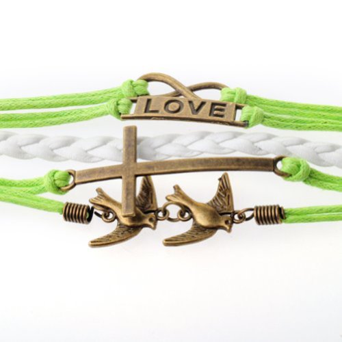 Infinity Silver Karma Wish Tree Best Friend Love Black Rope Leather Bracelet