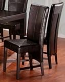 Riverlea Extended Brown Leather Parson Chair (Set of 2)