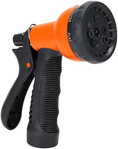 #1 Best Recommended Garden Hose Nozzle - GrowGreen™ 8-Way High Pressure Sprayer Water Hose Nozzle - Best Hand Sprayer With Convenient Grip (Orange)