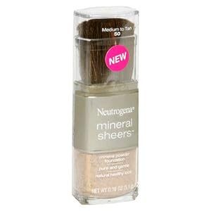 Neutrogena Mineral Sheers Mineral Powder Foundation, Medium to Tan 50, 0.18 Ounce (5.1 g), (Pack of 2)