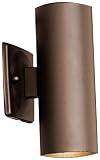 Kichler Lighting 15079AZT Up/Down Accent 12-Volt Deck and Patio Light, Textured Architectural Bronze