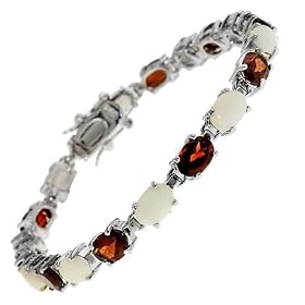 Genuine opal and garnet gemstone bracelets by Jewels Lovers