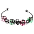 Unlock My Heart for the Holidays for Pandora Style Beads on Sterling Silver Plated Twist End Bangle (1)