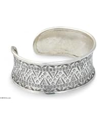 Sterling silver cuff bracelet, Tropical
