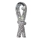 Silver Swarovski Crystals Ribbon Pin Brooch: Brain Cancer & Brain Disorder or Disability Awareness
