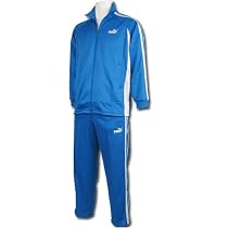 PUMA プーマ ストライプジャージ上下セット《キッズ：ブルー/グレー》 こどもジャージジャケット＆パンツSET スポーツウエア 862103-03-862104-03