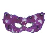 Purple Feather Mardi Gras Mask