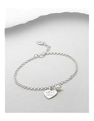 Heart Fresh Water Pearls Bracelet In 92.5 Sterling Silver