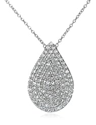 Argento Vivo Cubic Zirconia Teardrop Pendant Necklace, 17.25"