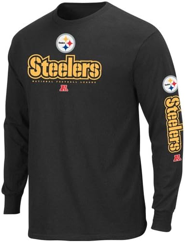 NFL Pittsburgh Steelers Primary Receiver II Long Sleeve T-Shirt - Black (X-Large)