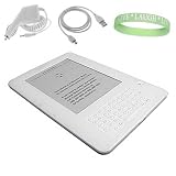 Clear Amazon Kindle 2 E-Book Reader Silicone Rubber Skin Cover + Car Charger + Data Sync / Charger Cable + A Live*Laugh*Love Wrist Band!!! (Kindle 2 Not Included)
