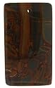 Fossil Insect Jasper Rectangle Pendant 1.5mm Hole 30x42mm - Package of 3