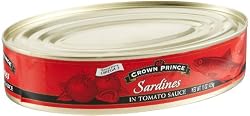 Crown Prince Sardines in Tomato Sauce, 15-Ounce Tins (Pack of 12)