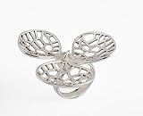 Three Piece Sterling Silver Flower Shaped Ring with Delicate Organic Shapes From the Life Collection By Mauricio Serrrano Jewelry