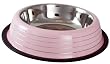 Hunde NAPF 1,0 Ltr Edelstahl pink gestreift
