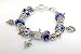 Blue Pandora Murano Style Glass Beads and Charm title=