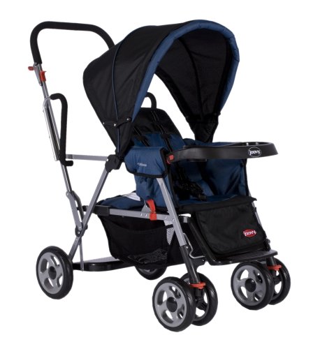 Joovy Caboose Stand-On Tandem Stroller Blue Check