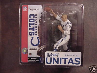 Mcfarlane Johnny Unitas series 1 no helmet variant chase