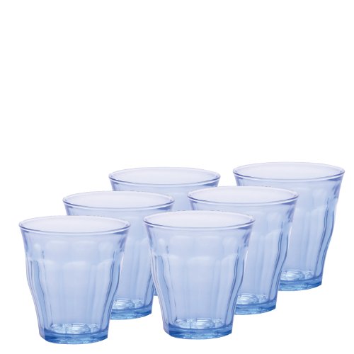 Duralex Picardie Marine Glass Tumbler (Set of 6), 7.75 oz, Blue
