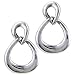 Sterling Silver Twin Droplet Hoop Dangle Earrings