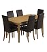Detroit Dining Table 6 Alton Antiqued Leather Chairs Set