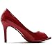 Ollio Women's Shoe Open Toe High Heel Enamel Basic Pump