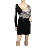 Plus Size Wrap Bodice Long Sleeve Mini Dress Black - 2X