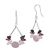 Sterling Silver Berry Colored Genuine Multi-Stone French Wire Earrings