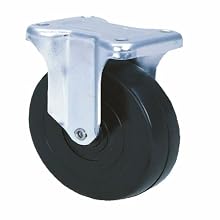 E.R. Wagner Cart & Tool Box Plate Caster, Rigid, Hard Rubber Wheel, Delrin Bearing, 375 lbs Capacity, 5" Wheel Dia, 2" Wheel Width, 6" Mount Height, 3-3/4" Plate Length, 2-3/4" Plate Width