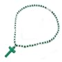 925 Sterling Silver Green Jade & White Pearl Cross Necklace