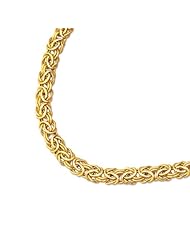 8" 14K Yellow Gold 9.0mm (1/3") Lite Byzantine Fancy Bracelet w/ Fancy Pear Shape Clasp