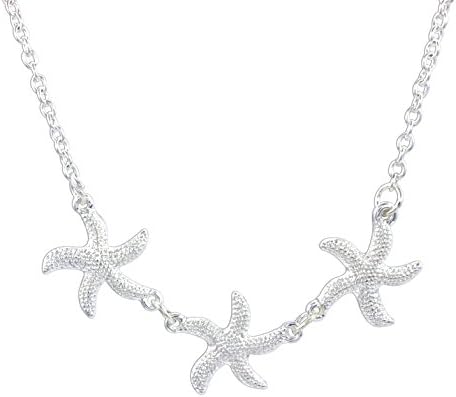 Cruz Accessories 3 Textured Star Fish 16" Chain Necklace